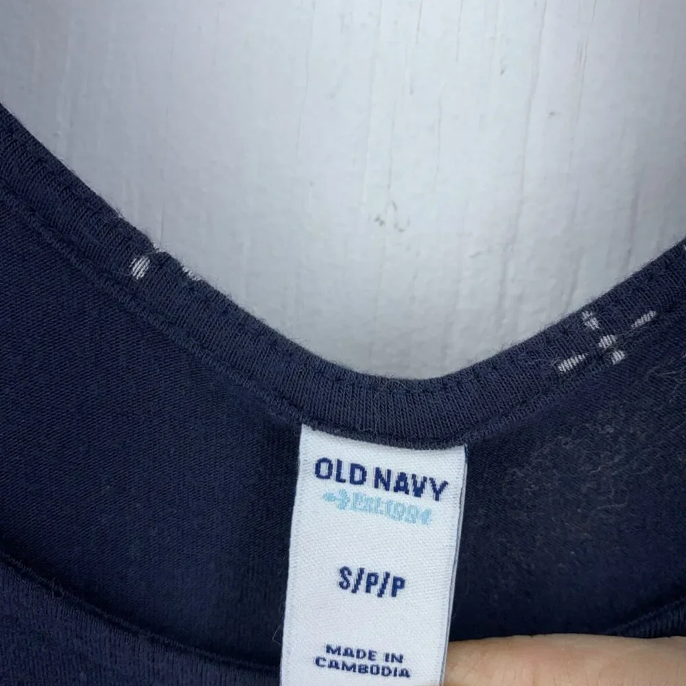 Vtg Old Navy Womens Small Maxi Dress Boho Hippie Peasant Festival Blue White Y2K - Picture 5 of 7